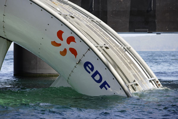 Test sur la turbine de l'hydrolienne dans la rade de Brest © EDF Médiathèque - Philippe Dureuil