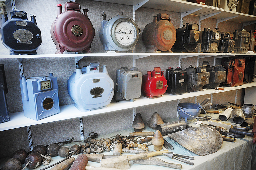 Collection de compteurs à gaz au Musée du patrimoine gazier (Amiens), CMCAS de Picardie. © J.Marando/ccas