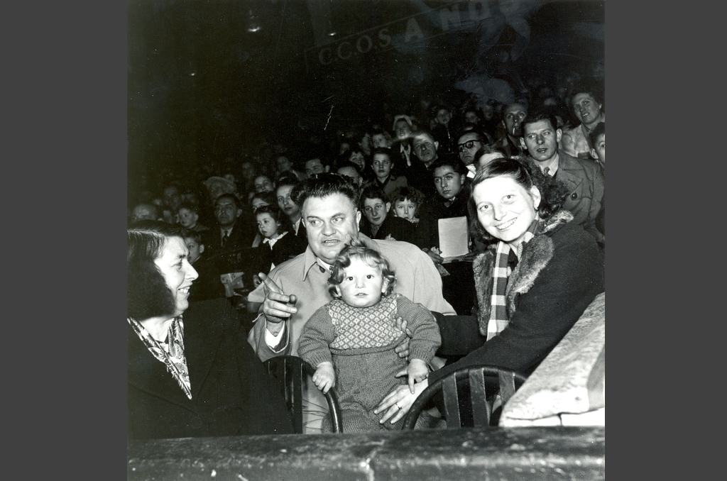 Marcel Paul lors d'un Arbre de Noël, archives CCAS