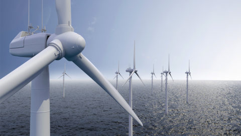 Terres rares : l'envers du vert | Journal des Activités Sociales de l'énergie | 53761 Wind park on ocean with blue sky