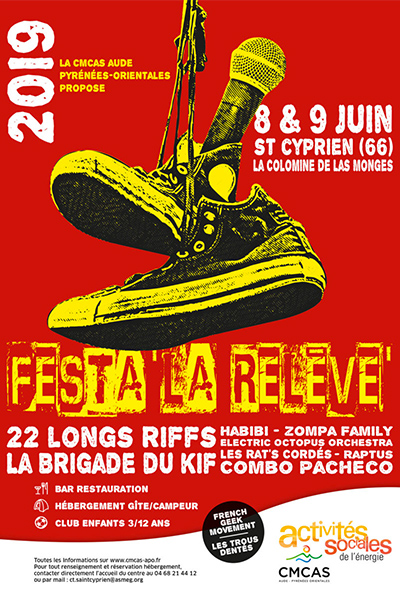 Festivals régionaux : en juin, les jeunes remettent ça ! | Journal des Activités Sociales de l'énergie | 75806 Affiche Festa La Releve CMCAS Aude Pyrenees Orientales