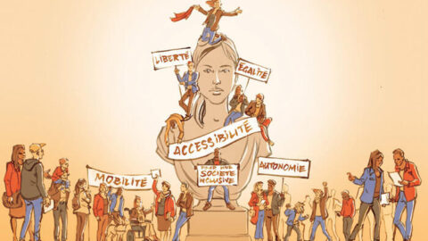 illustration handicap par Jean-Luc Boiré : liberté, égalité, accessibilité