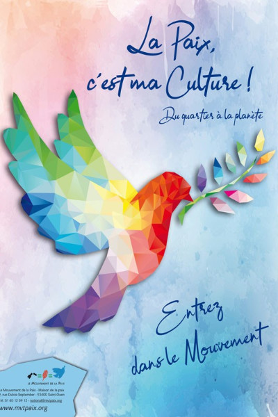 Affiche "La paix, c'est ma culture", Mouvement de la paix 2022