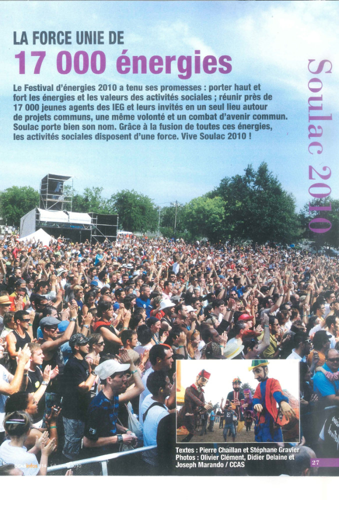 Archives CCAS : retour sur l'édition 2010 du festival d'énergies, CCAS Infos 2010.