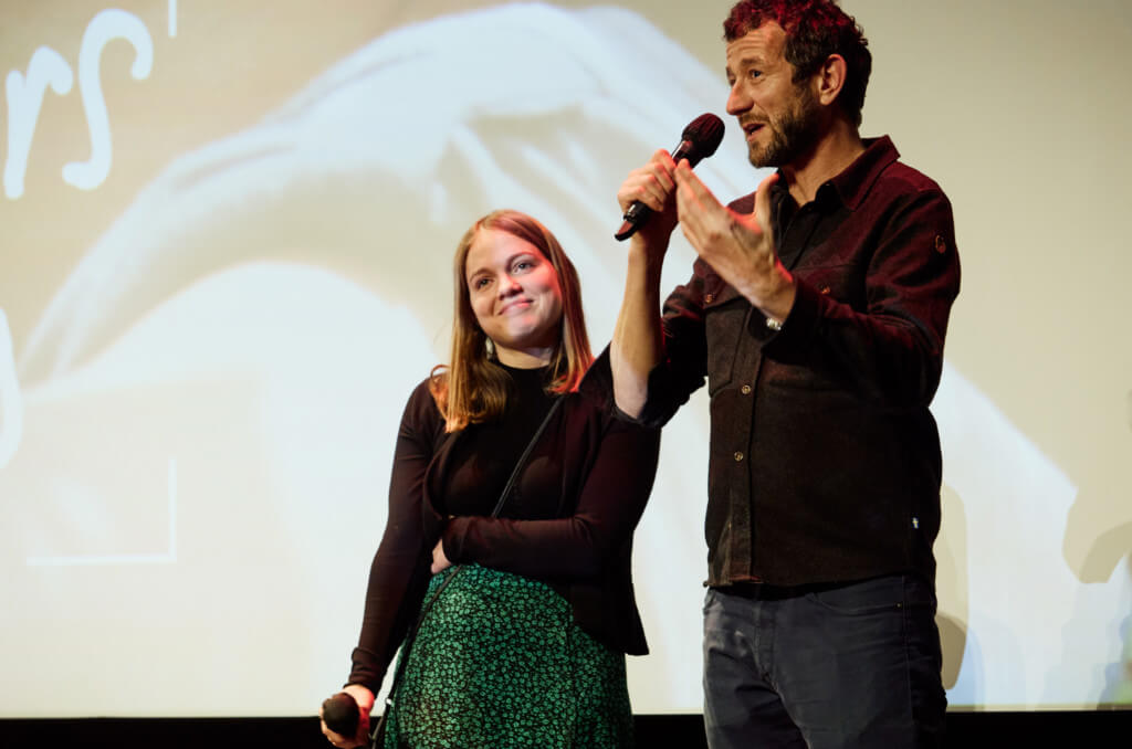 Olivier Babinet et Justine Lacroix, auteur et actrice du film "Normale", Festival Premiers plans d'Angers, en partenariat avec la CMCAS Anjou-Maine, janvier 2023.