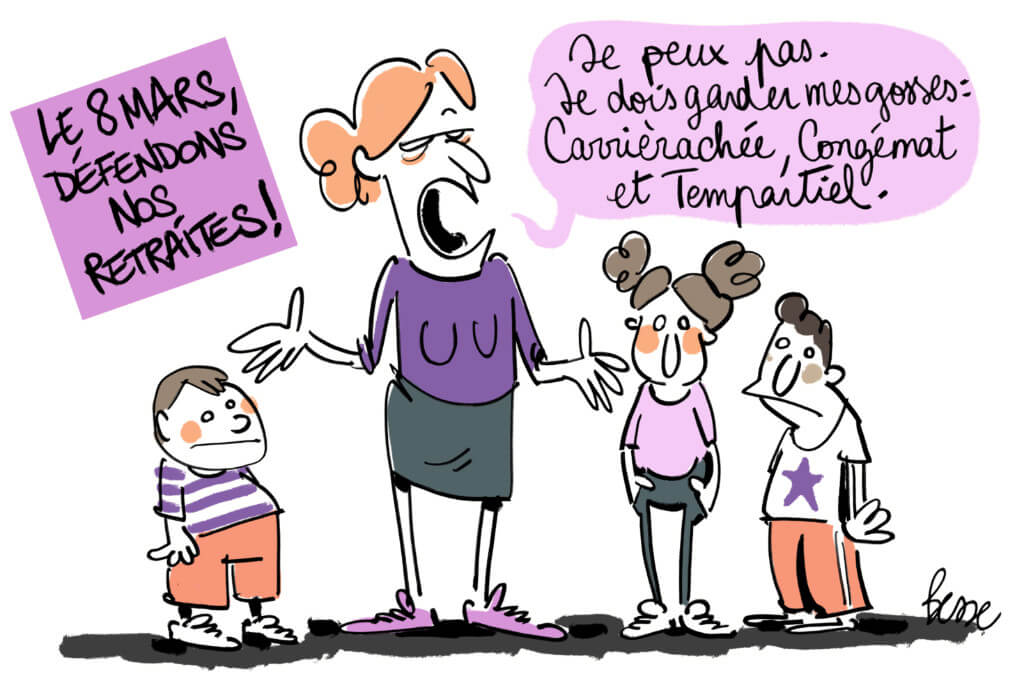Illustration de la Journée internationale des droits des femmes par Camille Besse, 8 mars 2023