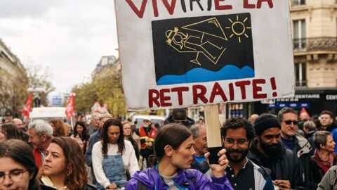 Manifestation du 1er-Mai contre la réforme des retraites, Paris.