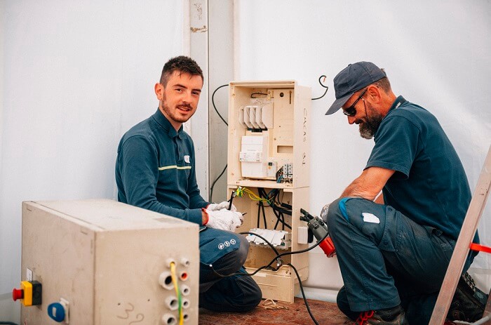 Festival d'Energies de la CCAS 2018 : électriciens du festival.
