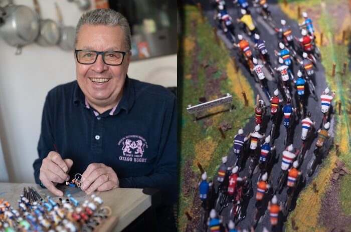 Patrick Bardet, retraité d'Enedis et bénéficiaire de la CMCAS Limoges, a entamé une collection sur sa passion : le Tour de France. ©Julien Millet/CCAS