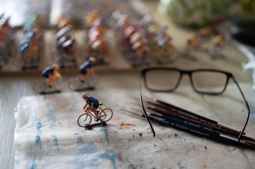 Maquette de cycliste réalisée par Patrick Bardet, bénéficiaire de la CMCAS Limoges et passionné du Tour de France.