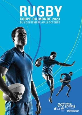 Affiche de la coupe du monde de rugby dans les activités sociales CCAS.