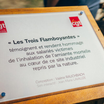 Les Trois Flamboyantes rendent hommage aux 1 323 agents ayant travaillé sur le site, dont 133 ont été victimes de l'amiante, et 43 en sont morts. ©Sébastien Le Clézio/CCAS