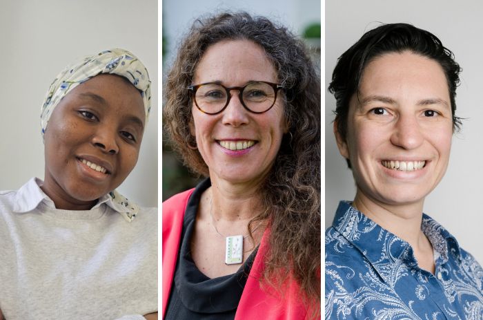 Houssainatou Bah (Enedis), Isabelle Combastel (EDF) et Lucie Rodier (RTE) témoignent de leur parcours dans la recherche, les sciences et les techniques, entre difficultés, doutes et affirmation de soi. © DR, EDF