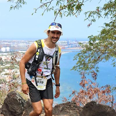 Pierre Rousselot, 43 ans, chef de projet technique électricité de Strasbourg, CMCAS Strasbourg-Sélestat, participant au trail Hydro EDF "Tour de l’étang de Berre", du 22 au 24 novembre 2025.