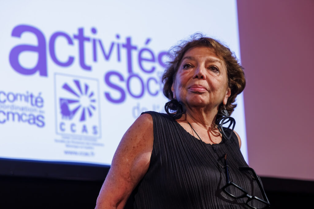 Leila Shahid durant le festival de cinéma Visions Sociales à Mandelieu-la-Napoule en 2022 © Eric Raz / CCAS