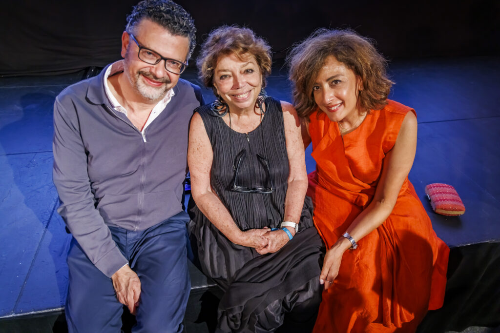 Leila Shahid avec la réalisatrice Najwa Najjar au festival Visions Sociales en 2022 © Eric Raz / CCAS